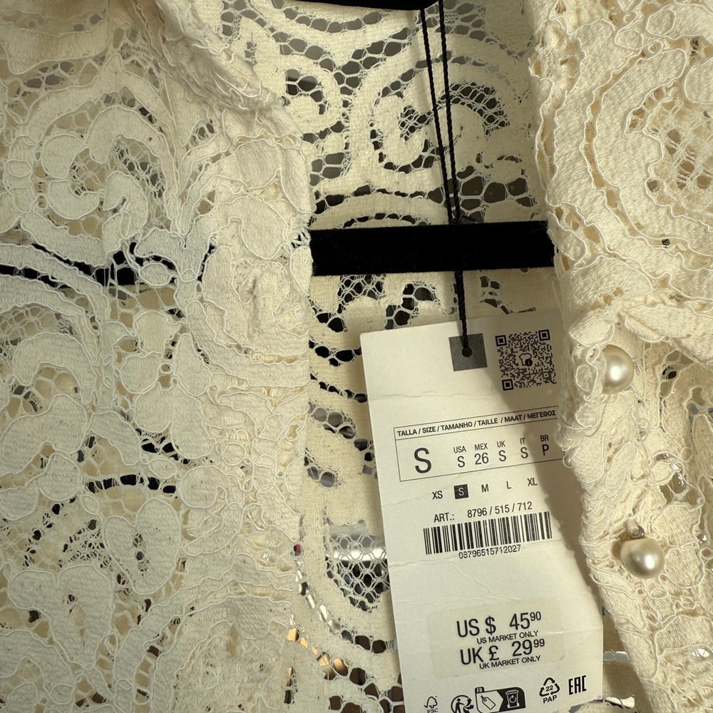 Zara Ivory Lace Blouse - Picture 4 of 7